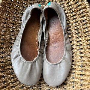 Tieks By Gavrieli Women’s 9 Taupe Italian Leather Flat Shoes Ballet Flats